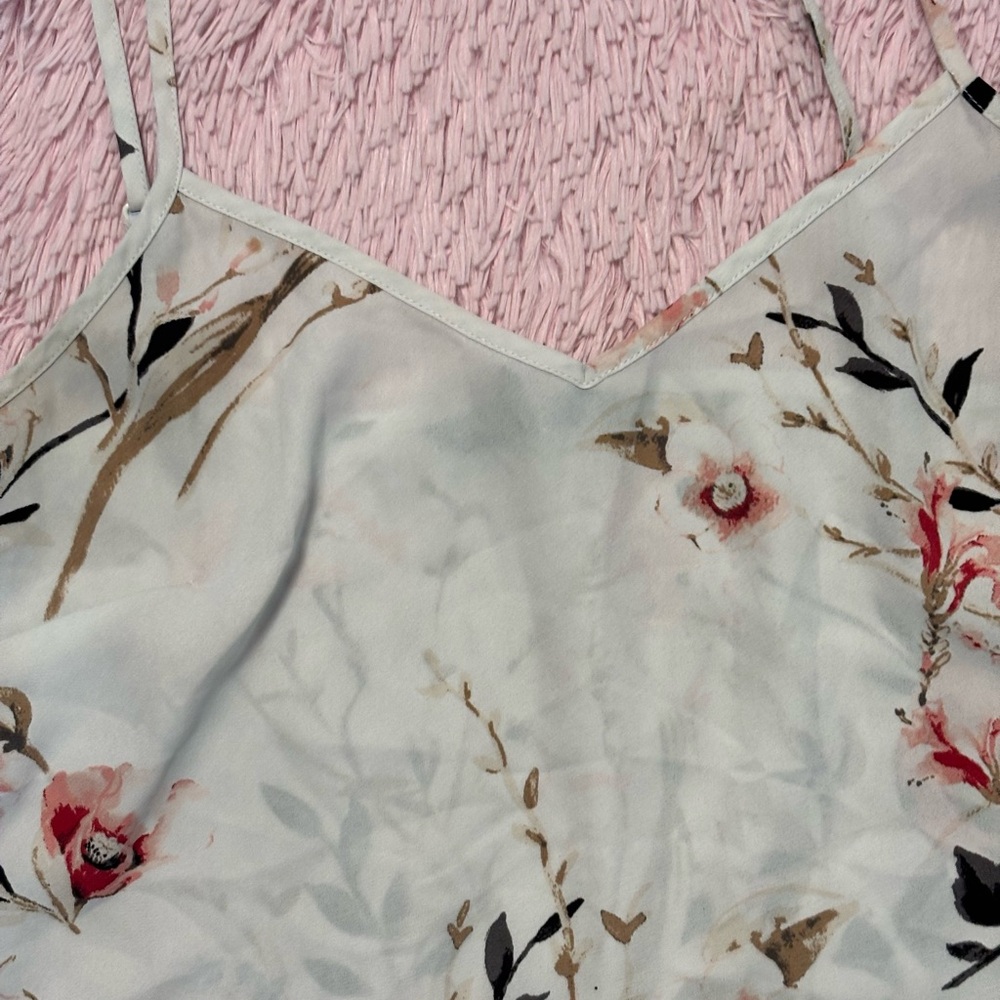White House Black Market Floral Spaghetti Strap Top